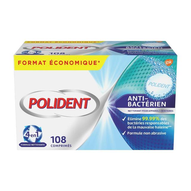 3094900666210 - Polident - Nettoyant pour prothèses dentaires antibactérien