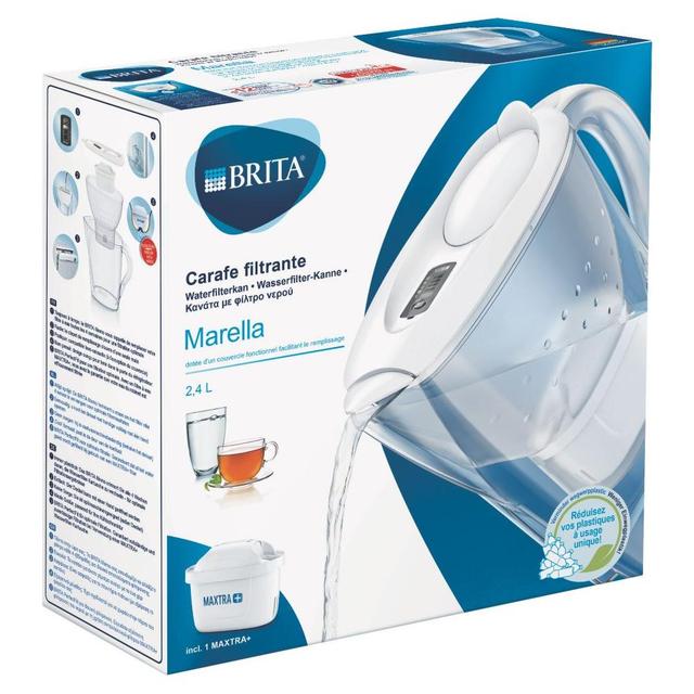 4006387076610 - BRITA - Carafe filtrante Marella blanche + 1 cartouche MAXTRA+