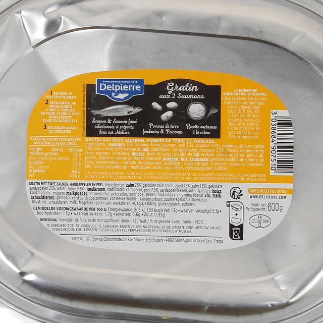 3038684907510 - Delpierre - Gratin aux deux saumons, pomme de terre et poireaux