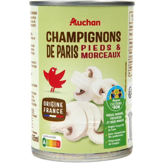 3596710328710 - Auchan - Champignon de Paris Pieds et Morceaux