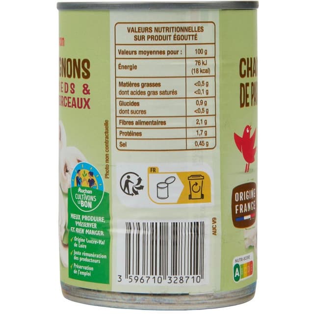 3596710328710 - Auchan - Champignon de Paris Pieds et Morceaux