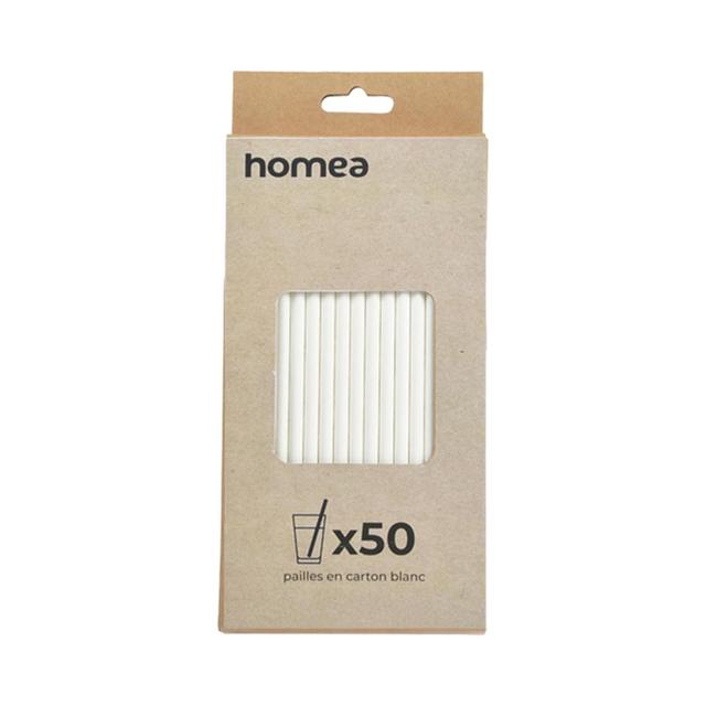 3574380649410 - Homea - Paille carton blanc 20cm