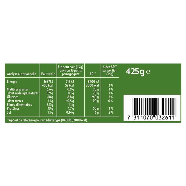 7311070032611 - Krisprolls - Petits Pains Suédois Complets sans sucres ajoutés