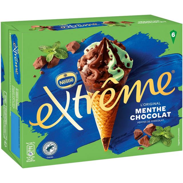 7613035892811 - Extrême - Cônes glacés menthe chocolat et pépites de chocolat