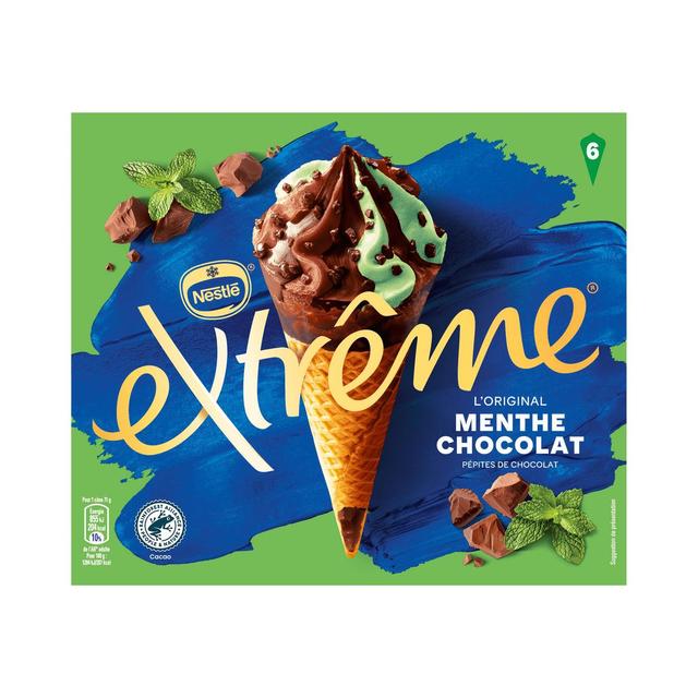 7613035892811 - Extrême - Cônes glacés menthe chocolat et pépites de chocolat