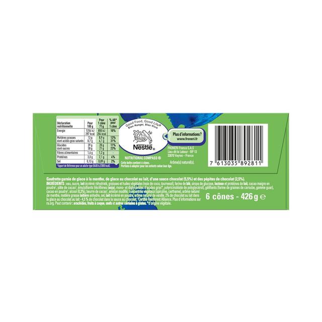 7613035892811 - Extrême - Cônes glacés menthe chocolat et pépites de chocolat