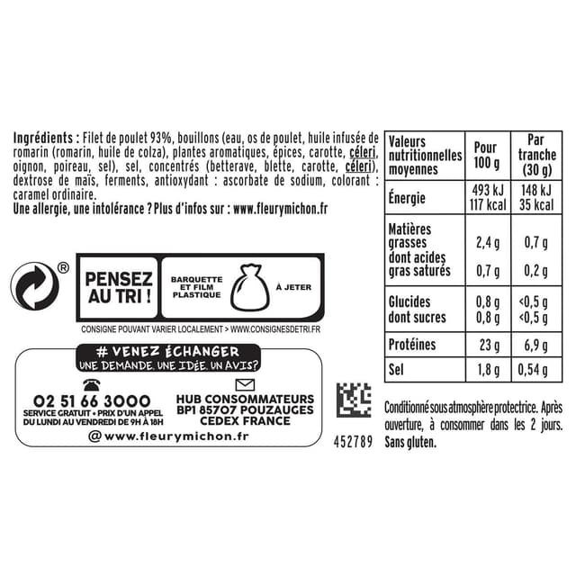 3095758863011 - Fleury Michon - Filet de Poulet Rôti, 4 tranches
