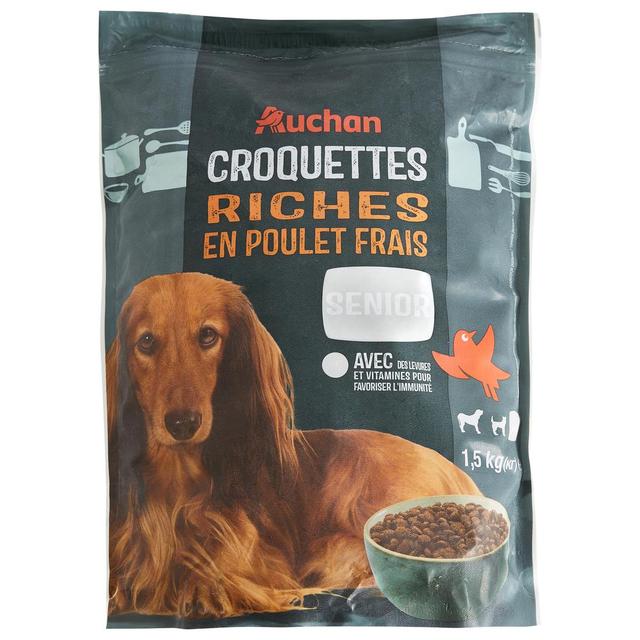 3596710523511 - Auchan - Croquettes riches en poulet frais pour petit chien senior