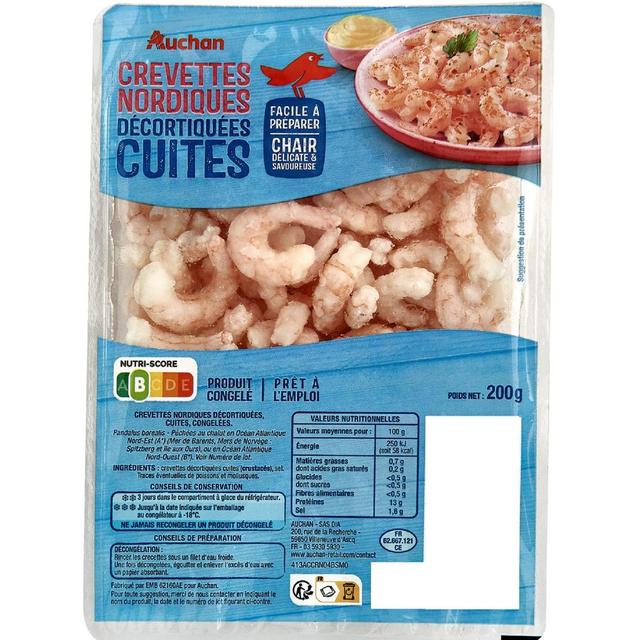 3254562303711 - Auchan - Crevettes Nordiques décortiquées cuites