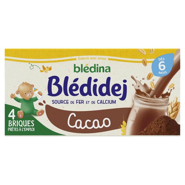 3041090013911 - Blédina - Blédi'dej - Céréales lactées saveur cacao Brique Bébé Dès 6 mois