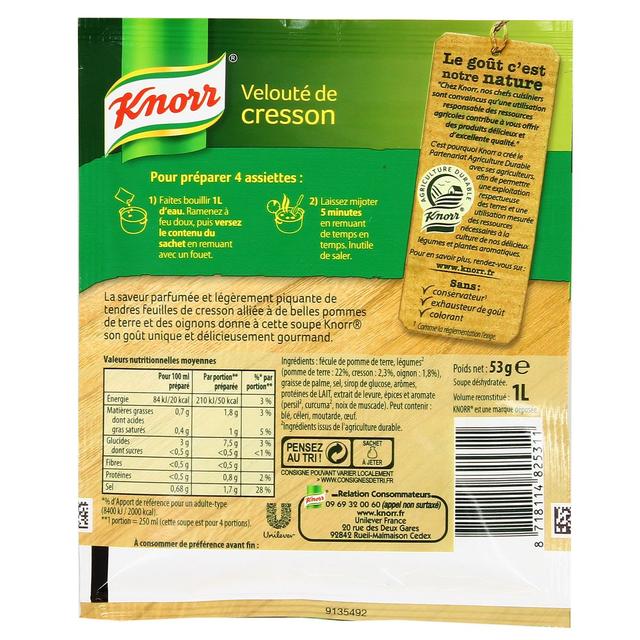 8718114825311 - Knorr - Soupe Velouté de Cresson déshydratée