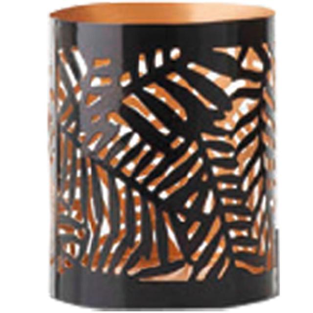 3482356816011 - Ambiances Devineau - Photophore feuillage tropical noir PM