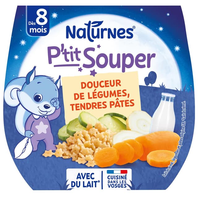 7613035096011 - Naturnes® - P'tit Souper - Crème de Légumes, Tendres Pâtes Bol Bébé Dès 8 mois
