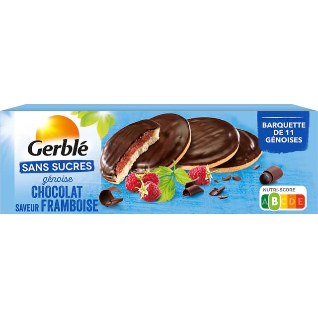 3175681226111 - Gerblé Sans Sucres Ajoutés - 11 Genoise Chocolat Framboise Sans Sucres