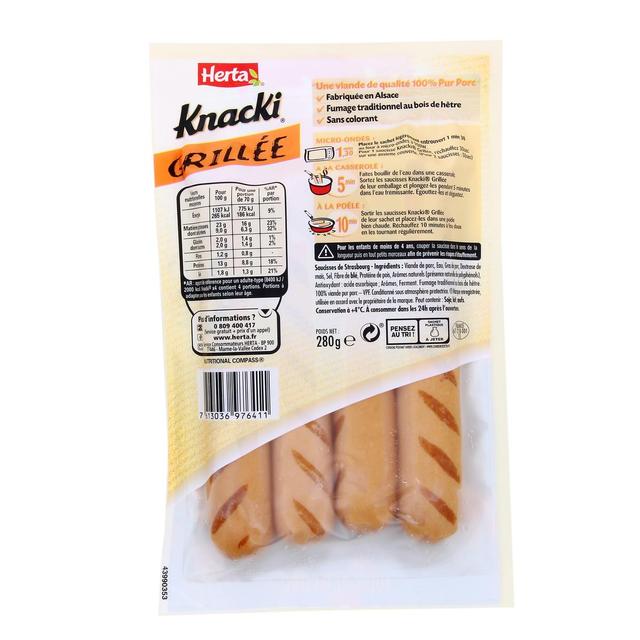 7613036976411 - Herta - Knacki Grillées, 280g