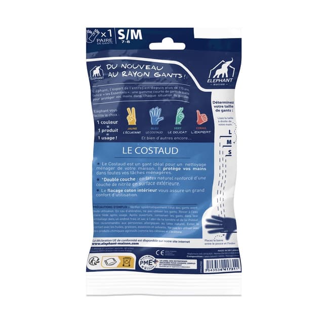 3543534417311 - Elephant - Gants Le Costaud - Nettoyage intense - Taille S/M