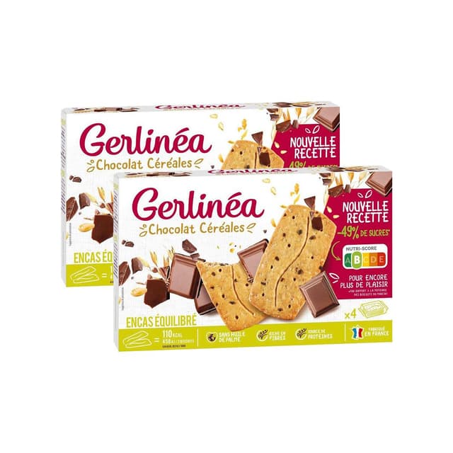 2050000418211 - Gerlinéa - 4 Biscuits chocolat céréales -49% de sucres en moins