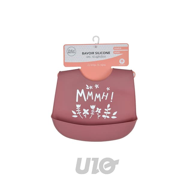 3574380638711 - BEBE DOUCEUR - Bavoir Silicone Bébé forêt Magique 30cm Bois De Rose