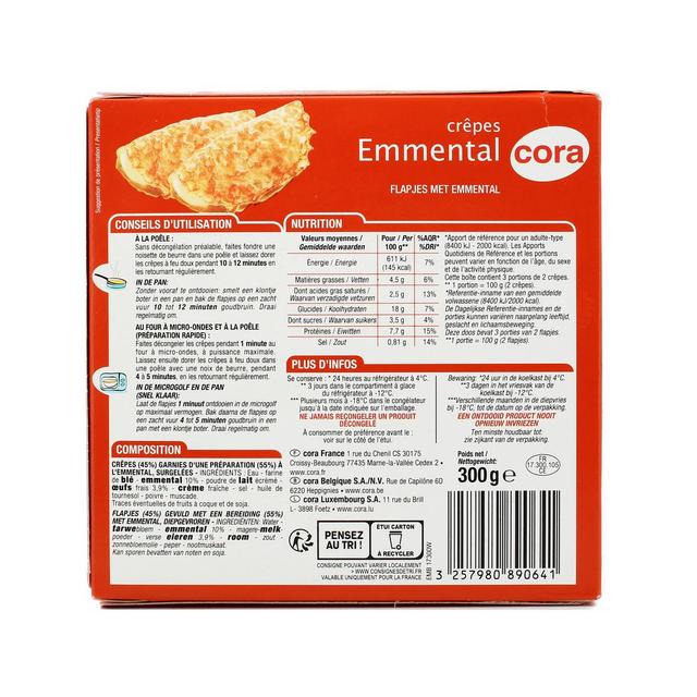 2050000269011 - Cora - 6 Crêpes au fromage 6x50g