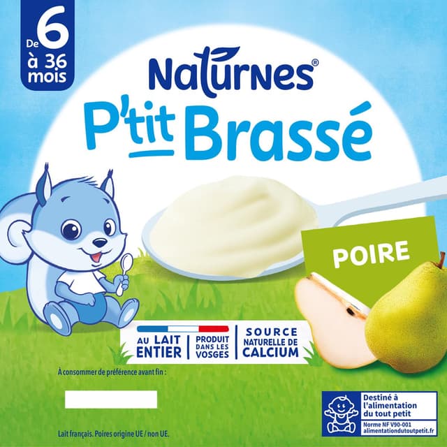 7613035009011 - Naturnes® - P'tit Brassé - Dessert Lacté Poire Coupelle Bébé Dès 6 mois