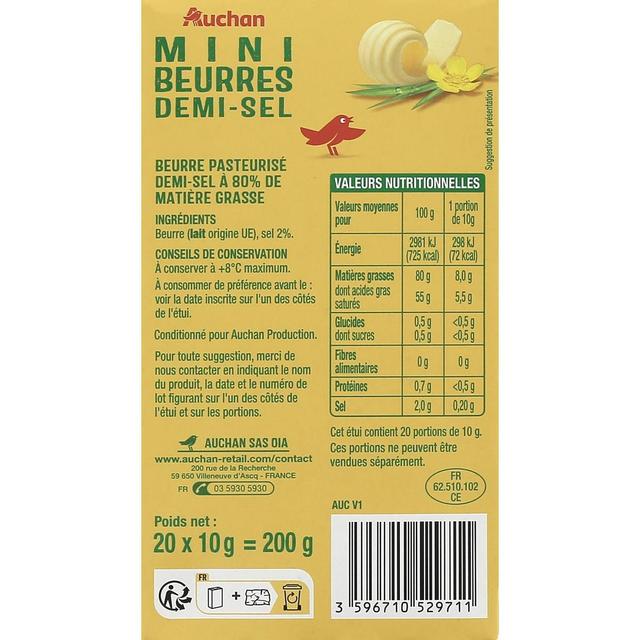 3596710529711 - Auchan - Mini beurres demi-sel