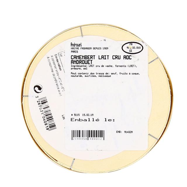 3332621044000 - Androuet, Maître Fromager - Camembert de Normandie AOP - Lait de vache cru