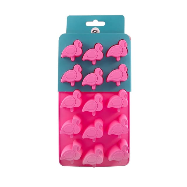 5404035722312 - Dotz - Moule à glaçons en silicone platine flamants roses