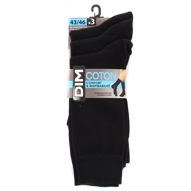 3610861372412 - Dim - Mi Chaussettes Coton Noires x3