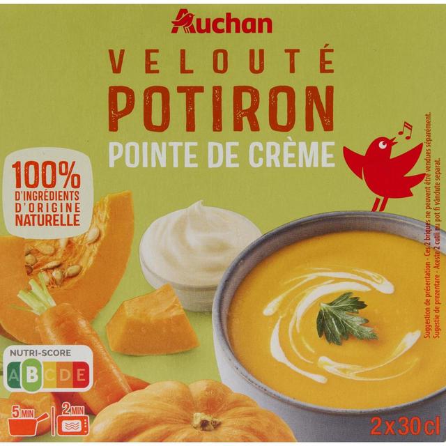 3596710494712 - Auchan - Soupe veloutée potiron et crème
