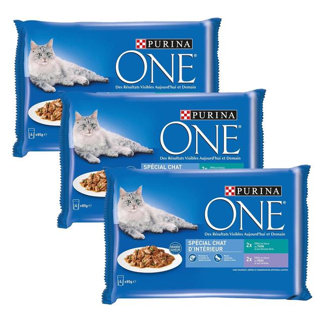 2050000395512 - Purina - One - Sachets en sauce Effilés veau et thon pour chat d'intérieur