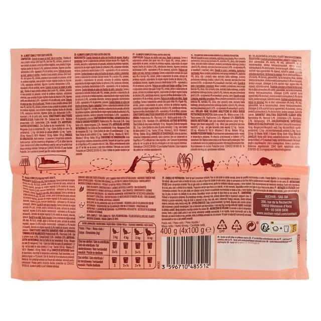 3596710485512 - Auchan - Sachets émincés en sauce viandes et légumes pour chat et chat stérilisé