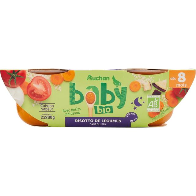 3596710476312 - Auchan Baby Bio - Risotto de légumes bio Bol Bébé dès 8 mois