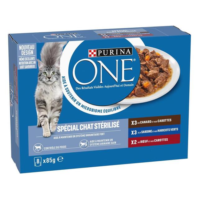 7613287149312 - Purina - One - Sachet en Sauce Canard, Sardine, Boeuf pour chat stérilisé