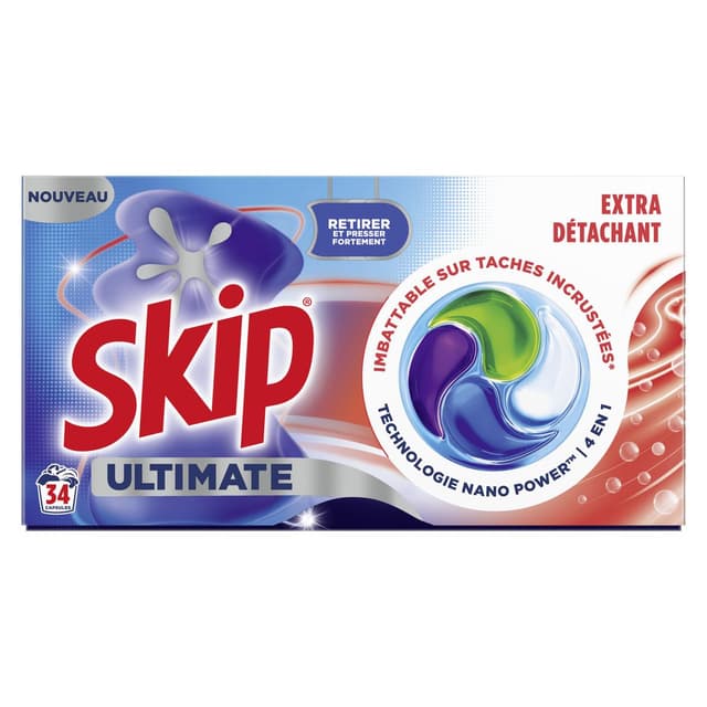 8720181899812 - Skip - Lessive Capsules 4en1 Extra Détachant Ultimate