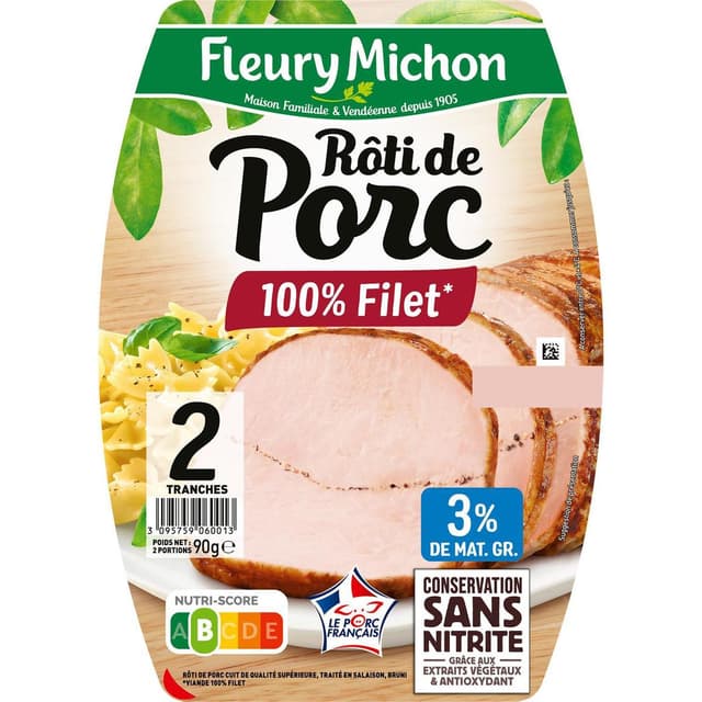 3095759060013 - Fleury Michon - Rôti de Porc, Conservation Sans Nitrite