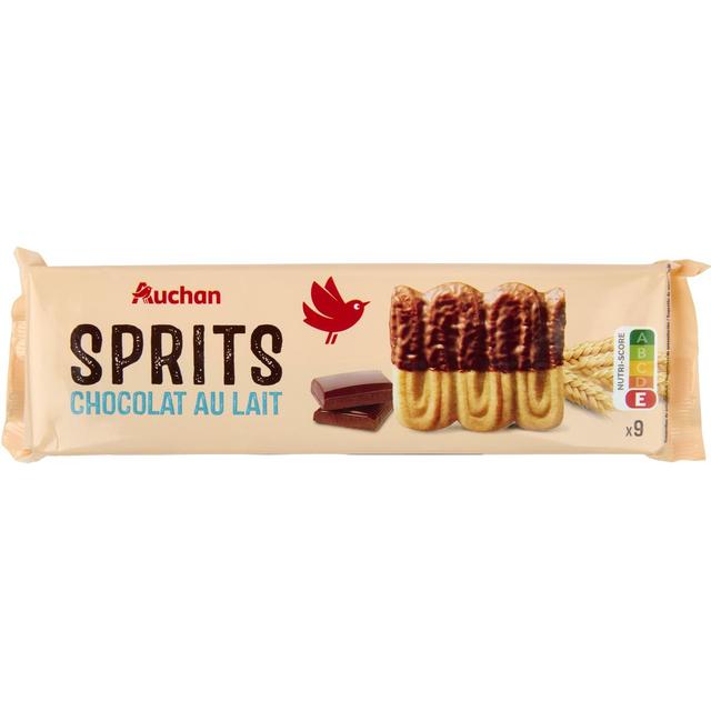 3596710320813 - Auchan - Sprits biscuits au chocolat au lait x9