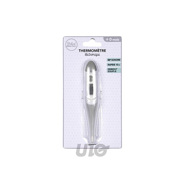 3574380061113 - BEBE DOUCEUR - Thermomètre À Lecture Digitale bébé 13cm Gris