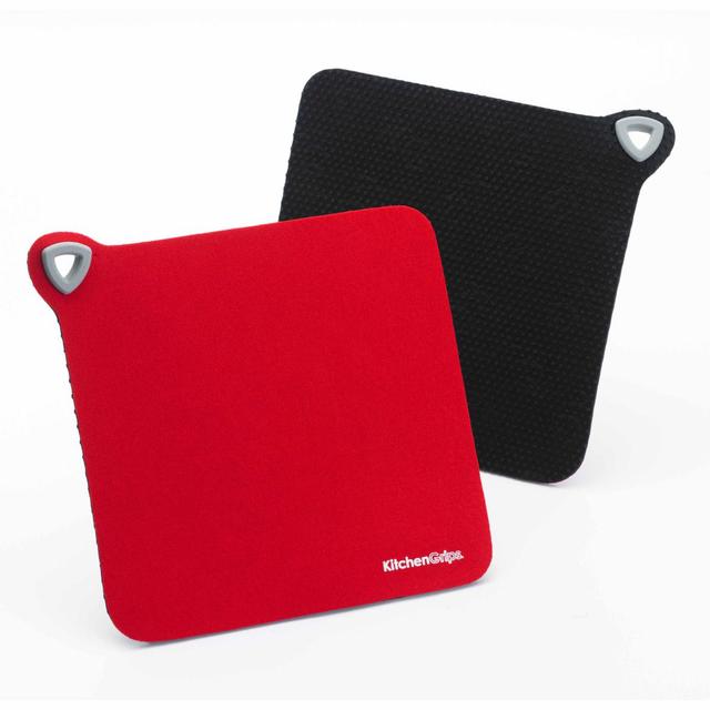 0790652201213 - Kitchen Grips - 2 maniques/dessous de plat noir/rouge