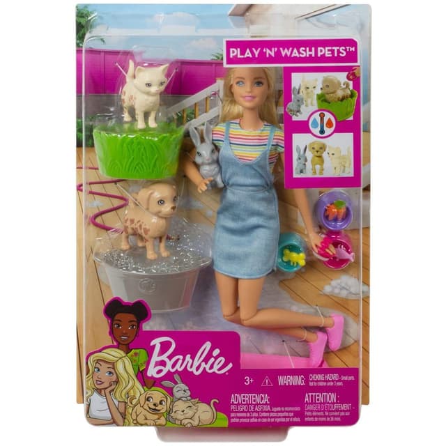 0887961691313 - Barbie - Mattel - Le bain des animaux- Barbie- Fxh11