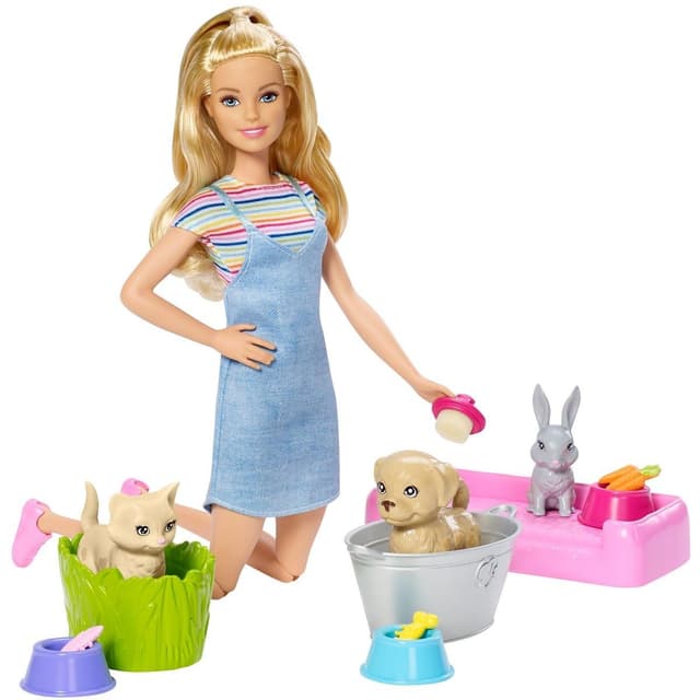 0887961691313 - Barbie - Mattel - Le bain des animaux- Barbie- Fxh11