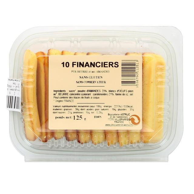 3286790112513 - Biscuiterie Astruc - 10 Financiers au beurre frais Sans Gluten