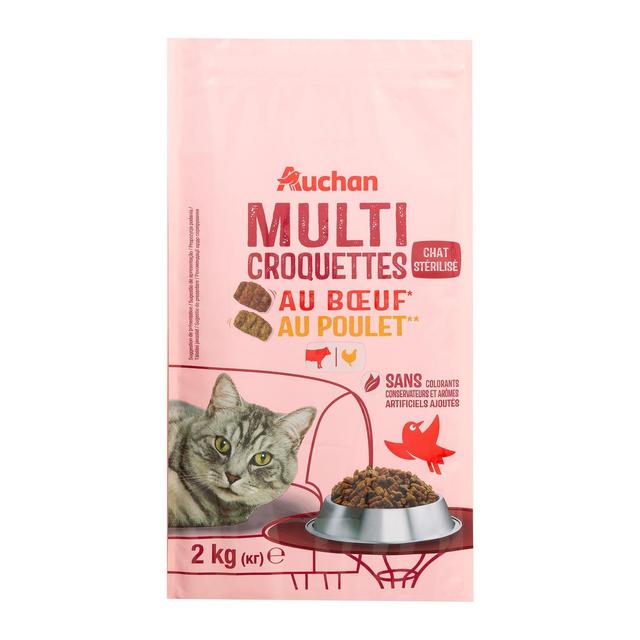 3596710523313 - Auchan - Croquettes boeuf et poulet pour chat stérilisé