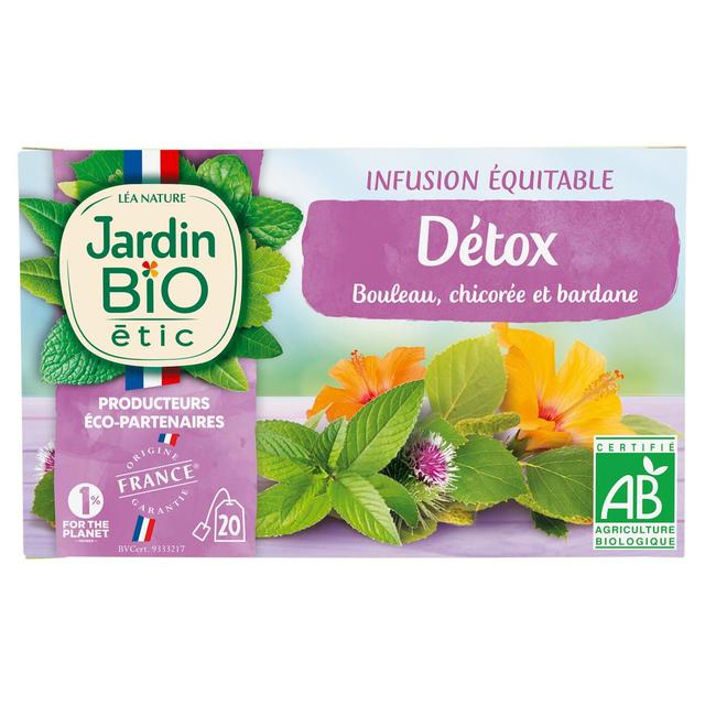 3456300014013 - Jardin Bio Etic - Infusion Détox Bio - Bouleau, Chicorée, Bardianne - 20 sachets