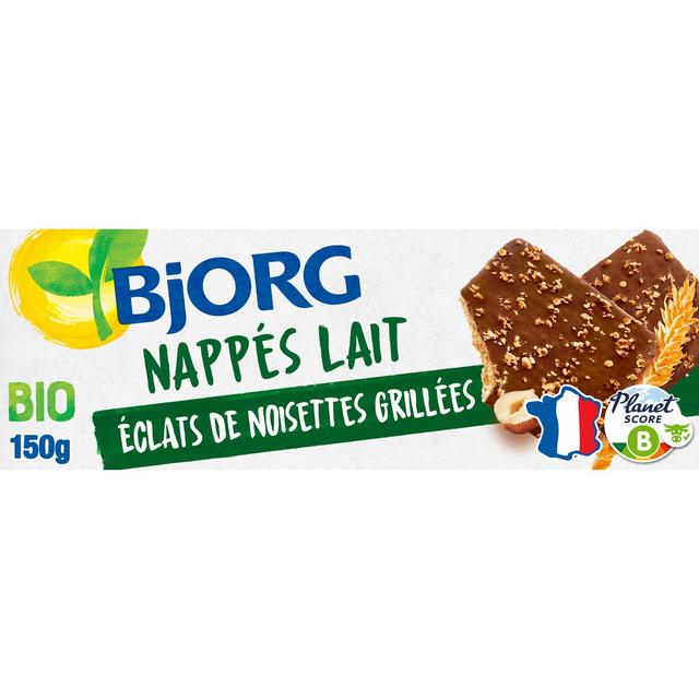 3229820804613 - Bjorg - Biscuits Nappés lait, éclats de noisettes grillées bio