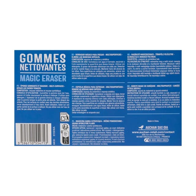 3596710554713 - Auchan - Gomme nettoyante magique