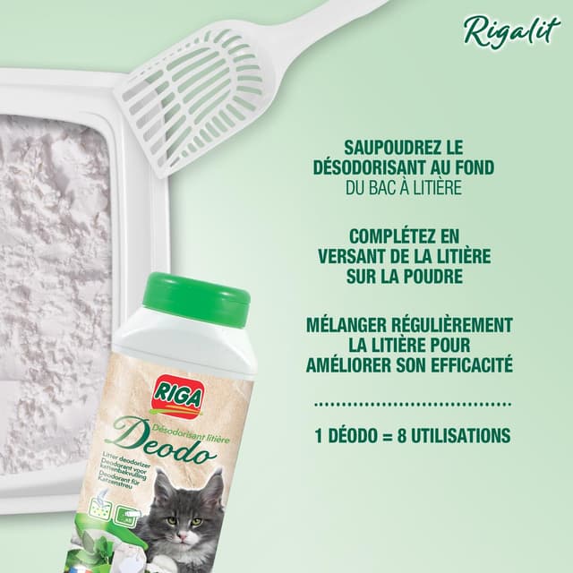 3166780045413 - Riga - Désodorisant pour Litière Senteur Thé Vert