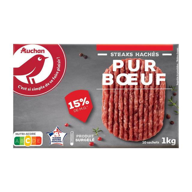 3596710555413 - Auchan - Steak haché pur boeuf 15%mg