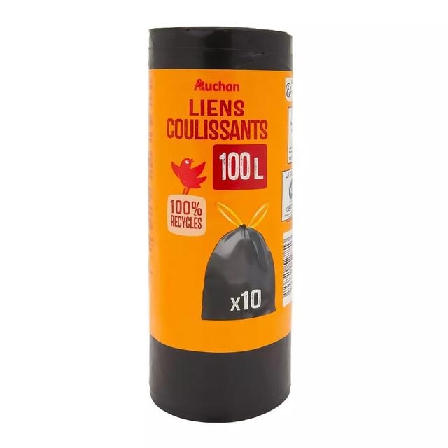 3596710528813 - Auchan - Sacs poubelle avec cordon 100L