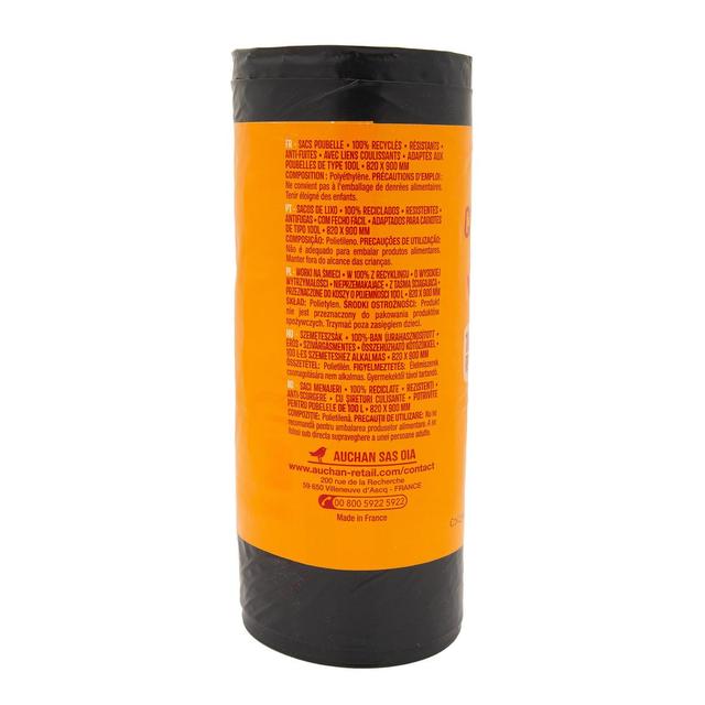 3596710528813 - Auchan - Sacs poubelle avec cordon 100L