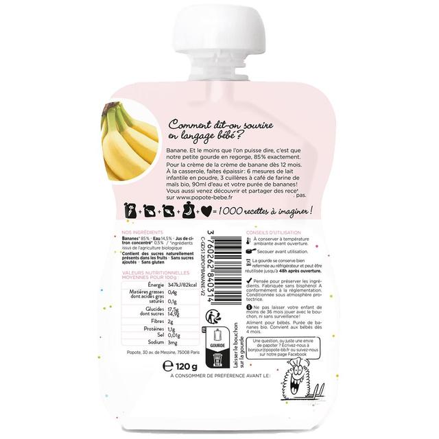 3760262840314 - Popote - Banane Bio Gourde Bébé Dès 4/6 mois